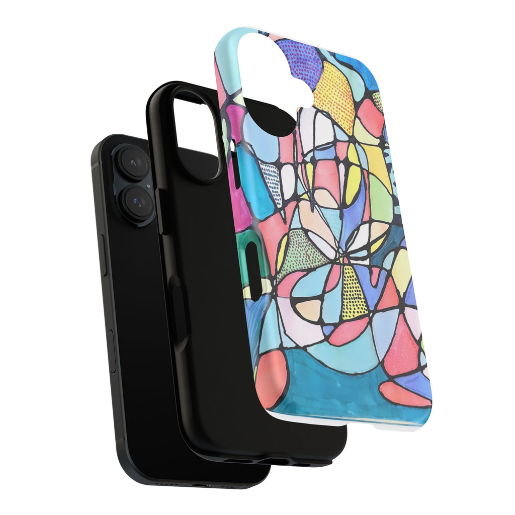 Abstract Pastel Mosaic Phone Case — Colorful Floral Geometric iPhone Cover