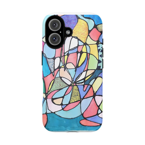Abstract Pastel Mosaic Phone Case — Colorful Floral Geometric iPhone Cover