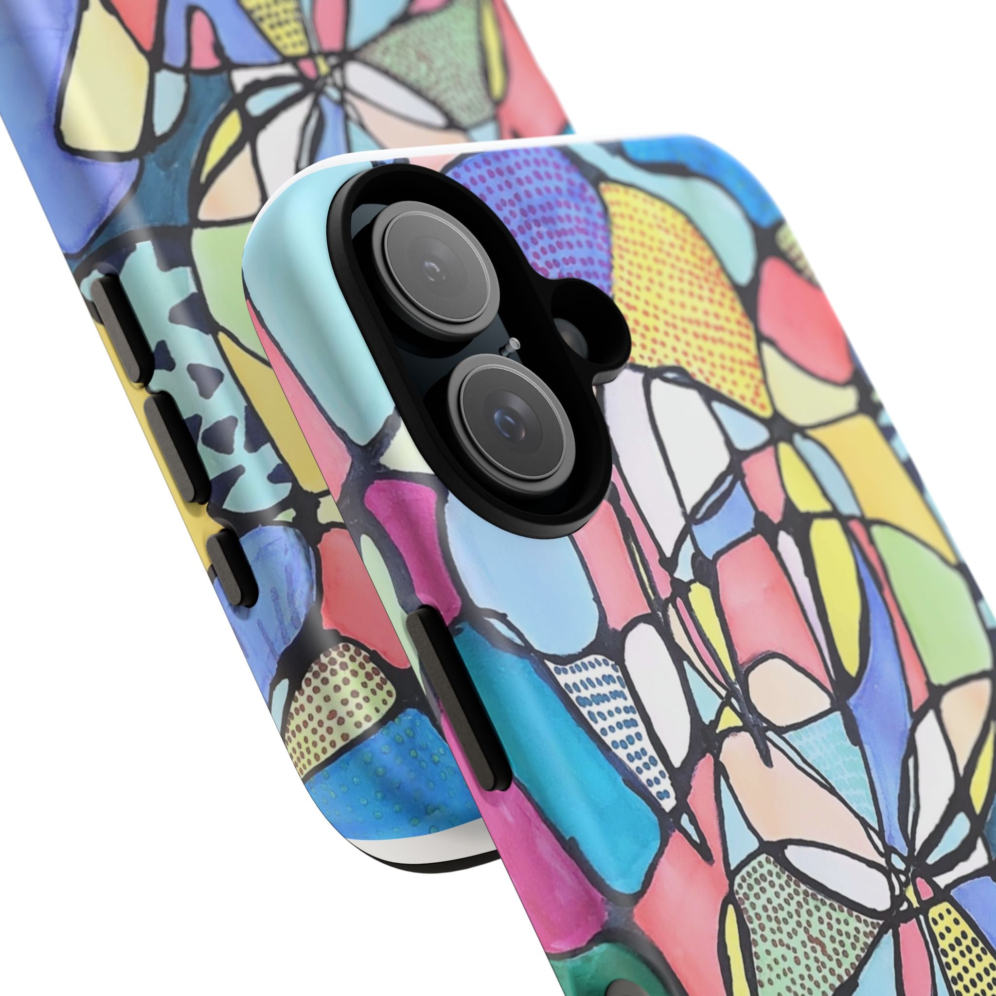 Abstract Pastel Mosaic Phone Case — Colorful Floral Geometric iPhone Cover